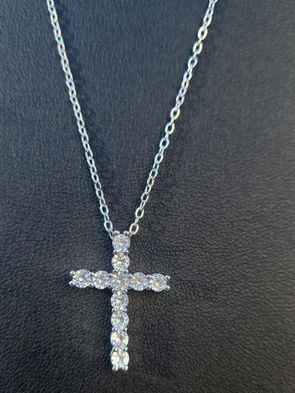 11ct Moissanite 925 Silver Cross Necklace